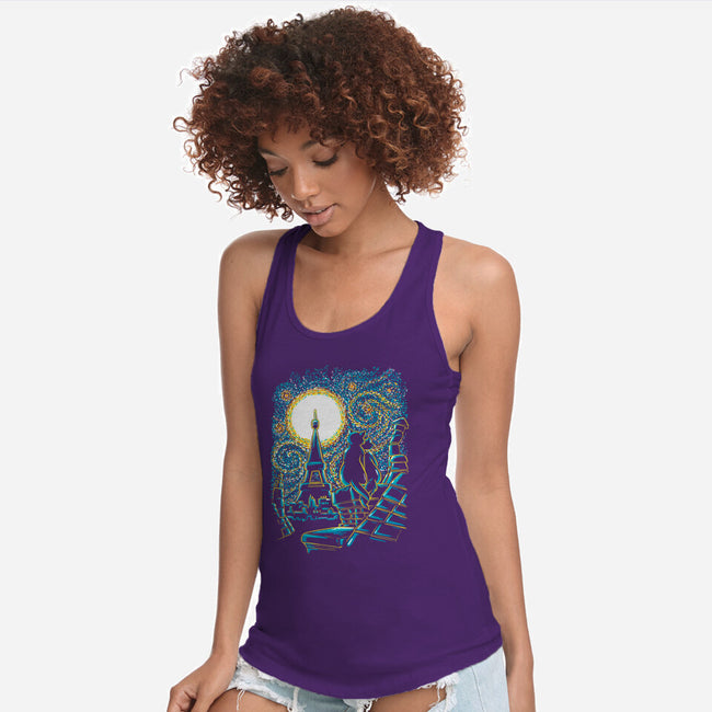 Starry Paris Cats-womens racerback tank-ellr