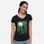 Starry Paris Cats-womens v-neck tee-ellr