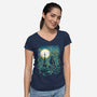Starry Paris Cats-womens v-neck tee-ellr