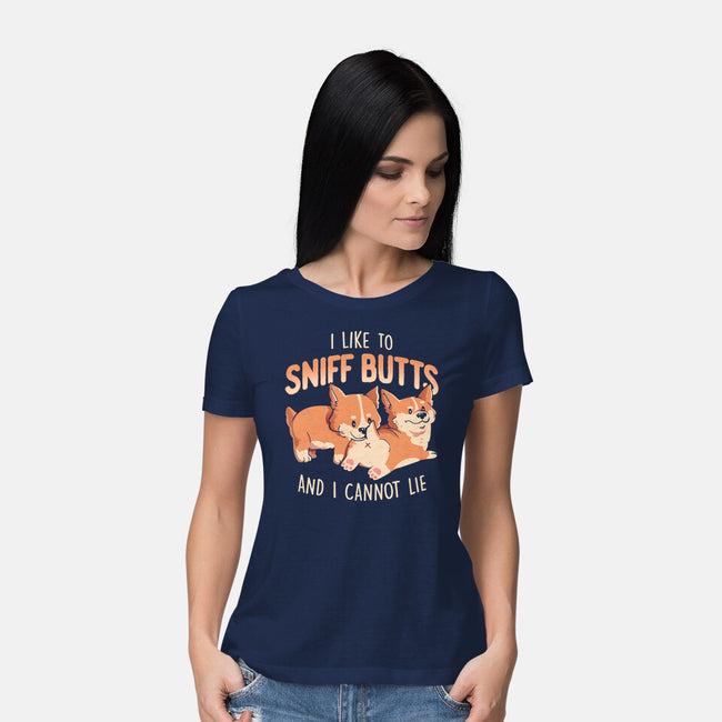 I Like To Sniff Butts-womens basic tee-eduely