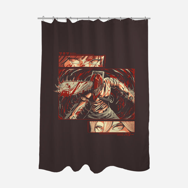 Ancient Devil-none polyester shower curtain-Gazo1a