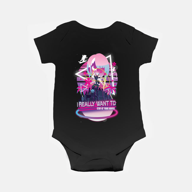 Cyberpunk Vaporwave-baby basic onesie-SwensonaDesigns