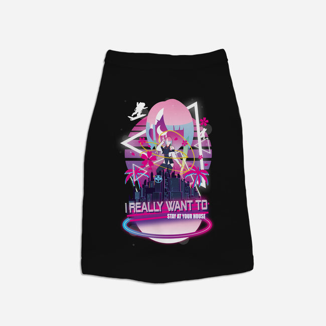 Cyberpunk Vaporwave-dog basic pet tank-SwensonaDesigns