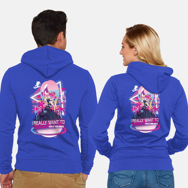 Cyberpunk Vaporwave-unisex zip-up sweatshirt-SwensonaDesigns