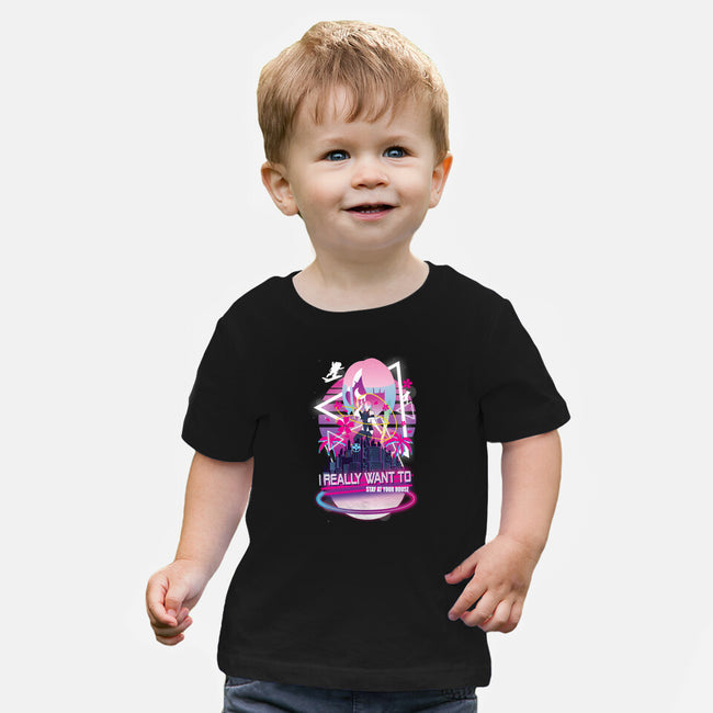 Cyberpunk Vaporwave-baby basic tee-SwensonaDesigns