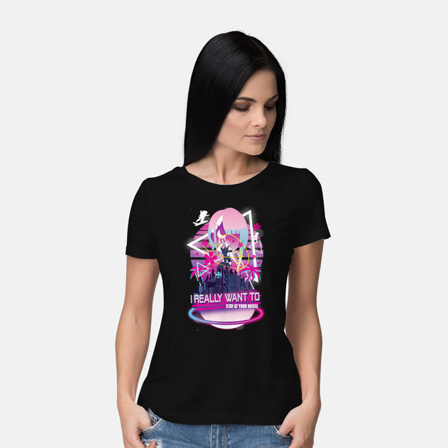 Cyberpunk Vaporwave-womens basic tee-SwensonaDesigns