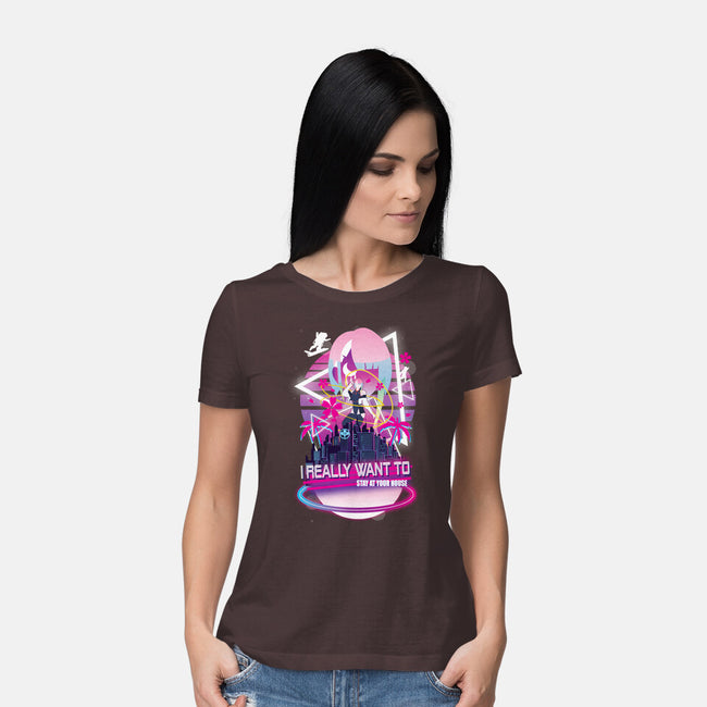 Cyberpunk Vaporwave-womens basic tee-SwensonaDesigns