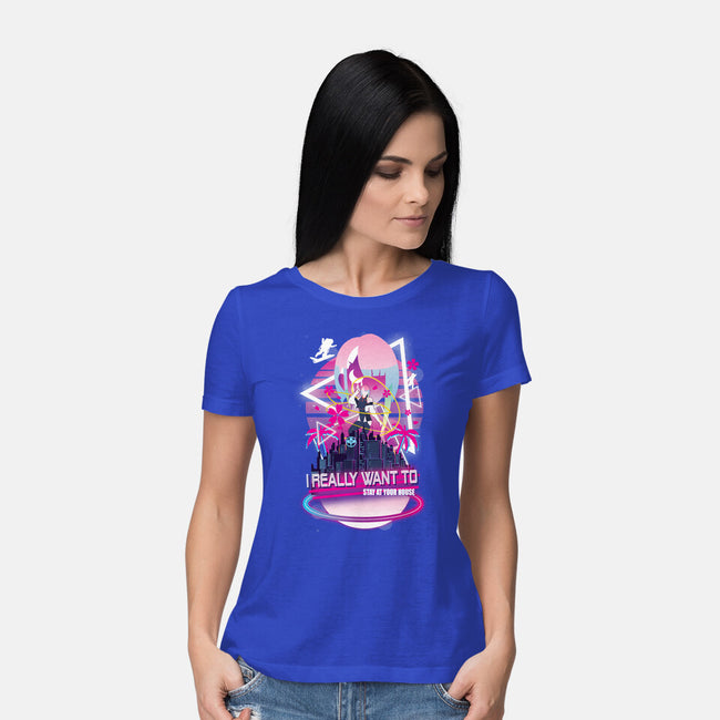 Cyberpunk Vaporwave-womens basic tee-SwensonaDesigns