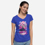 Cyberpunk Vaporwave-womens v-neck tee-SwensonaDesigns