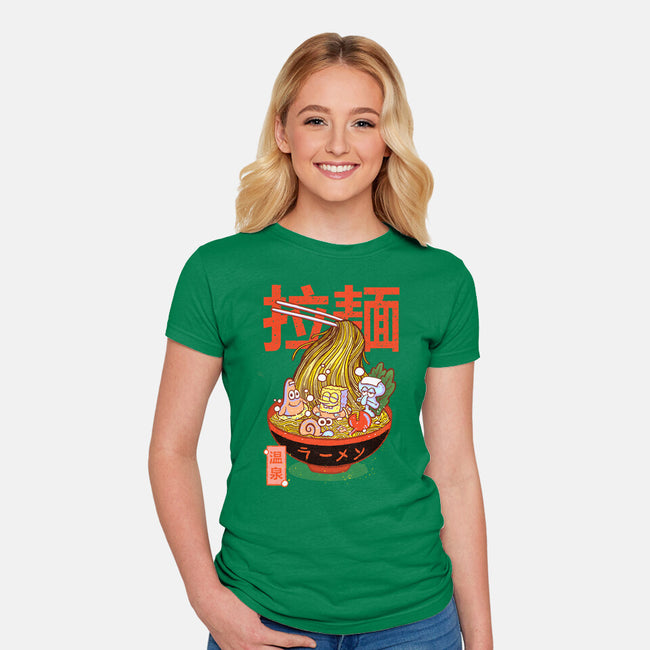 Krusty Onsen Ramen-womens fitted tee-Ionfox