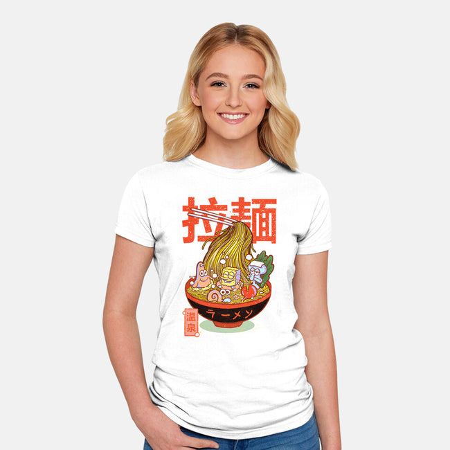 Krusty Onsen Ramen-womens fitted tee-Ionfox