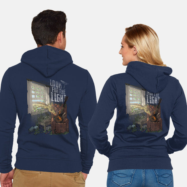 Always Look For The Light-unisex zip-up sweatshirt-MoisEscudero