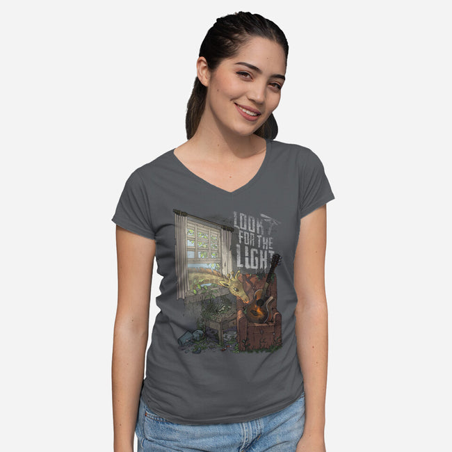 Always Look For The Light-womens v-neck tee-MoisEscudero