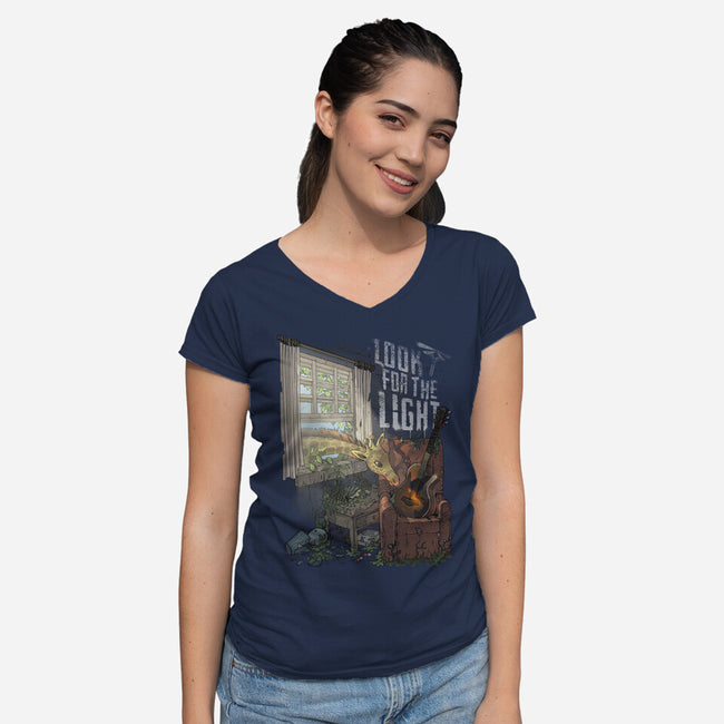 Always Look For The Light-womens v-neck tee-MoisEscudero