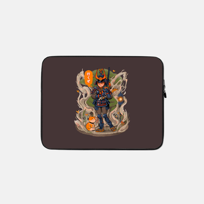 Samurai Bonsai-none zippered laptop sleeve-Bruno Mota