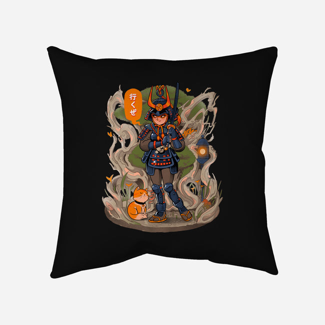 Samurai Bonsai-none removable cover throw pillow-Bruno Mota