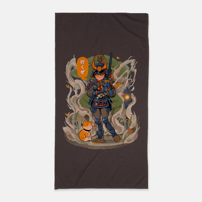 Samurai Bonsai-none beach towel-Bruno Mota