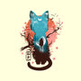 Japanese Moon Cat-none removable cover w insert throw pillow-IKILO