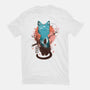 Japanese Moon Cat-womens fitted tee-IKILO