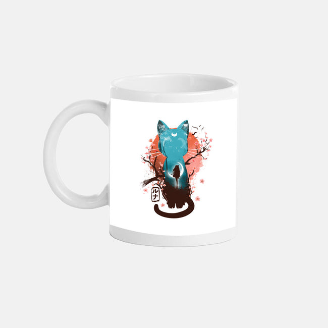 Japanese Moon Cat-none mug drinkware-IKILO