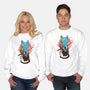 Japanese Moon Cat-unisex crew neck sweatshirt-IKILO