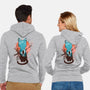 Japanese Moon Cat-unisex zip-up sweatshirt-IKILO