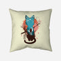 Japanese Moon Cat-none removable cover throw pillow-IKILO