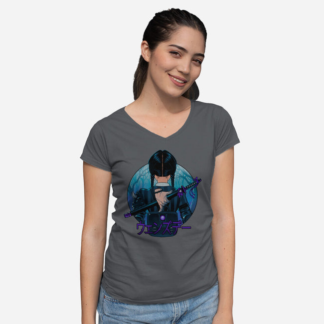 Autumn Wednesday-womens v-neck tee-Bruno Mota