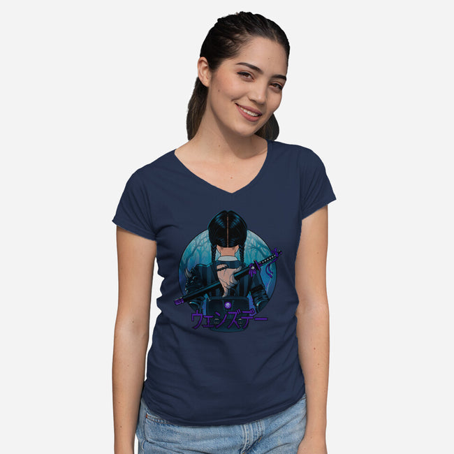 Autumn Wednesday-womens v-neck tee-Bruno Mota