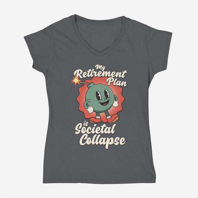 Societal Collapse-womens v-neck tee-RoboMega