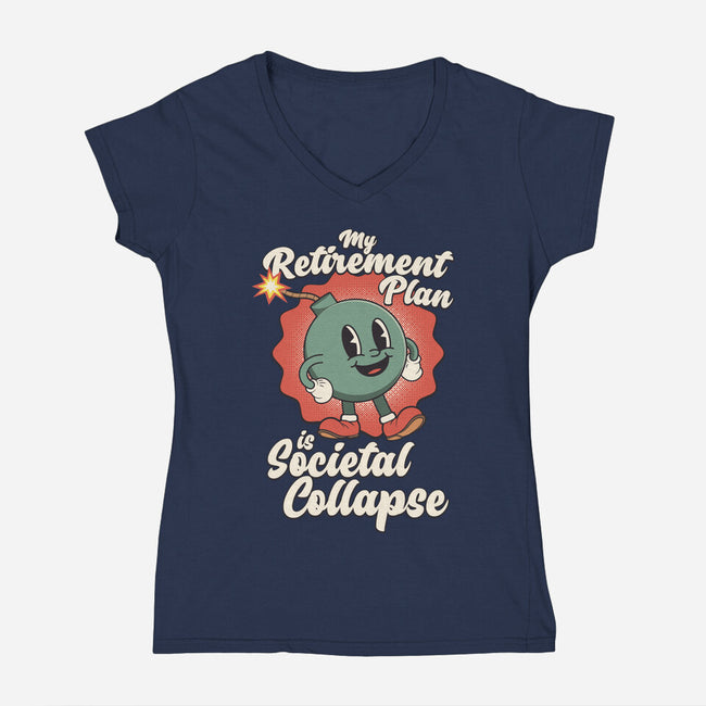 Societal Collapse-womens v-neck tee-RoboMega