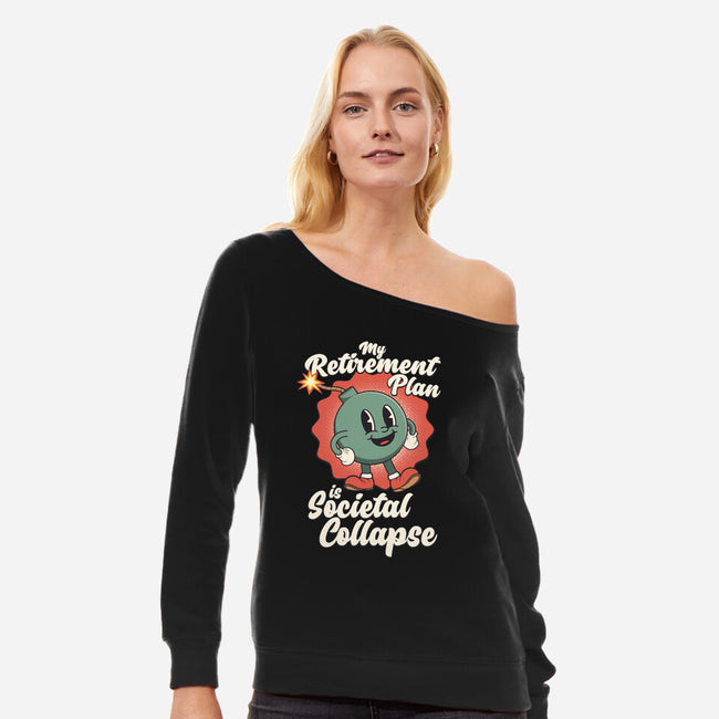 Societal Collapse-womens off shoulder sweatshirt-RoboMega