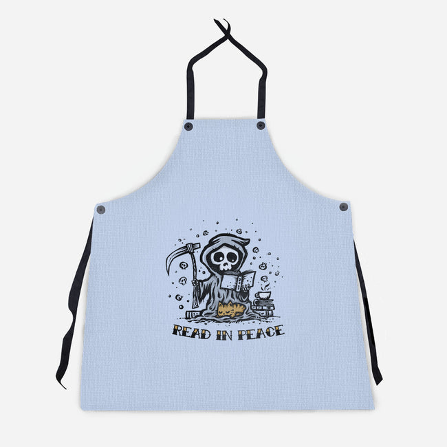 Reading In Peace-unisex kitchen apron-kg07
