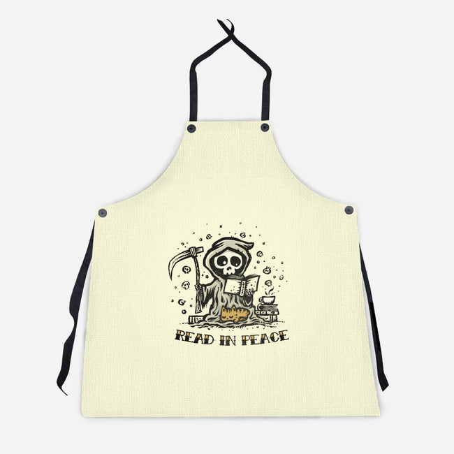 Reading In Peace-unisex kitchen apron-kg07