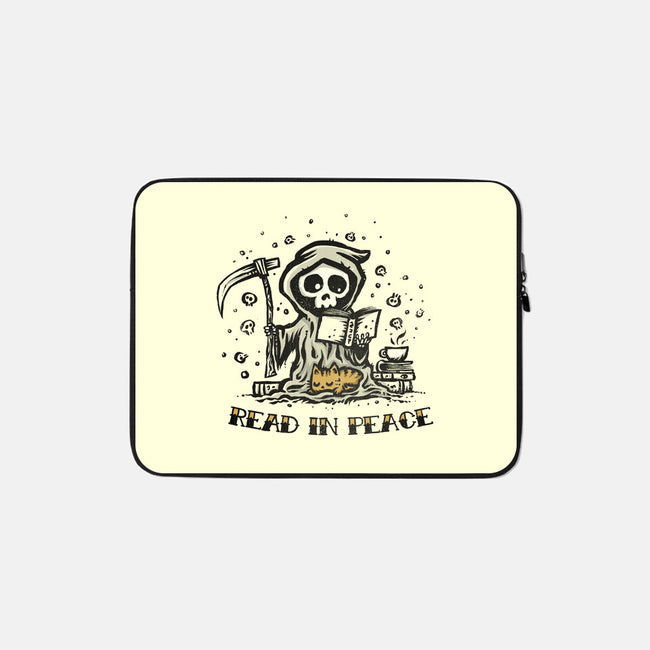 Reading In Peace-none zippered laptop sleeve-kg07