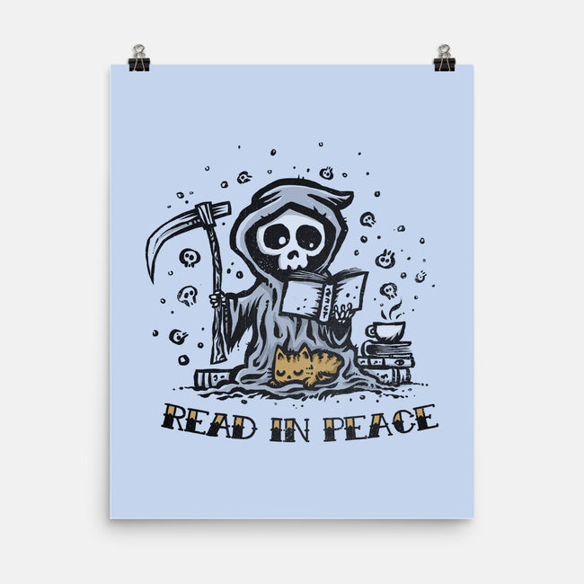 Reading In Peace-none matte poster-kg07