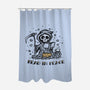 Reading In Peace-none polyester shower curtain-kg07