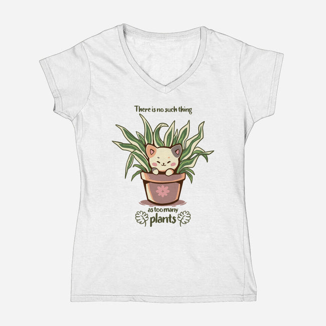 No Such Thing As Too Many Plants-womens v-neck tee-TechraNova