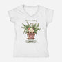 No Such Thing As Too Many Plants-womens v-neck tee-TechraNova