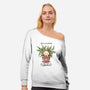 No Such Thing As Too Many Plants-womens off shoulder sweatshirt-TechraNova
