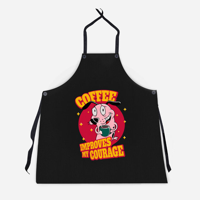 Coffee Improves My Courage-unisex kitchen apron-leepianti