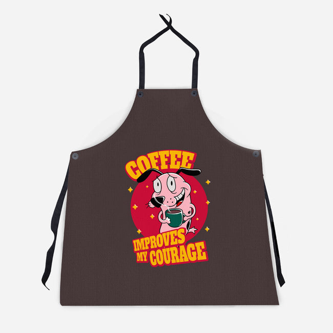 Coffee Improves My Courage-unisex kitchen apron-leepianti