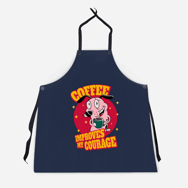 Coffee Improves My Courage-unisex kitchen apron-leepianti