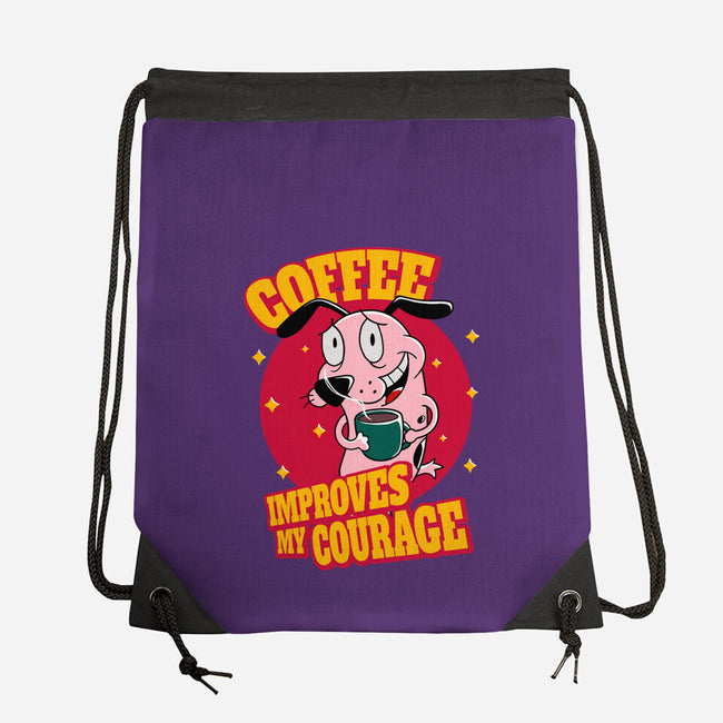 Coffee Improves My Courage-none drawstring bag-leepianti