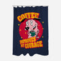 Coffee Improves My Courage-none polyester shower curtain-leepianti