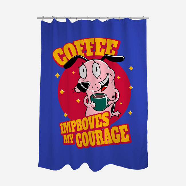 Coffee Improves My Courage-none polyester shower curtain-leepianti