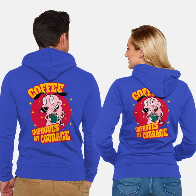 Coffee Improves My Courage-unisex zip-up sweatshirt-leepianti