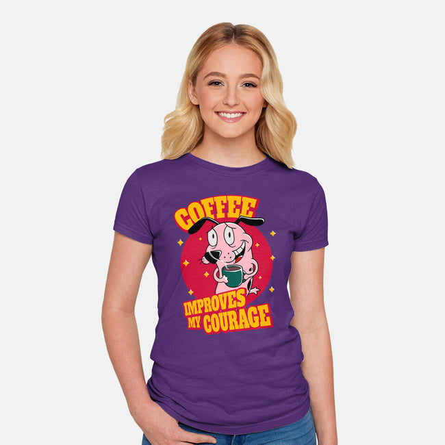 Coffee Improves My Courage-womens fitted tee-leepianti