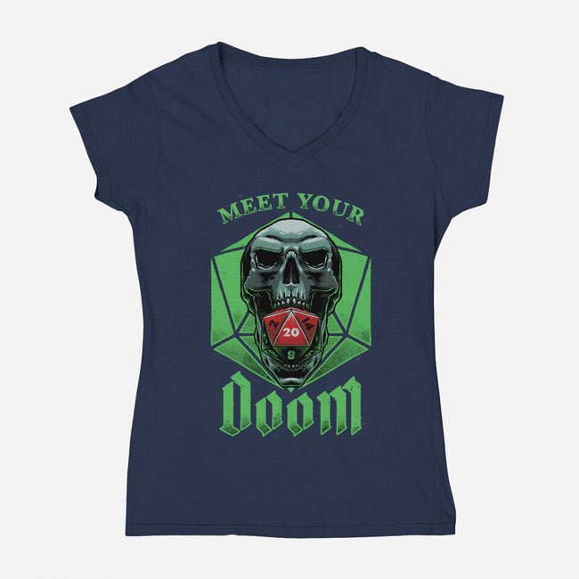 Meet Your Doom-womens v-neck tee-Studio Mootant