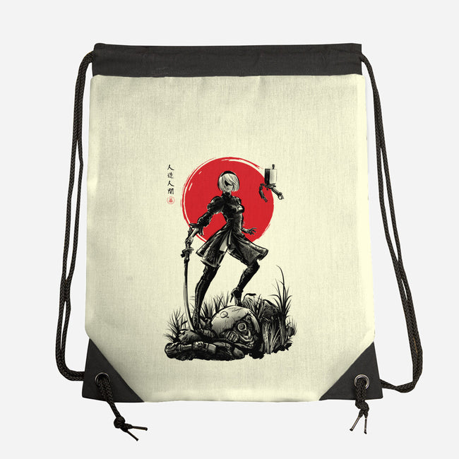 Battle Android Under The Sun-none drawstring bag-ddjvigo